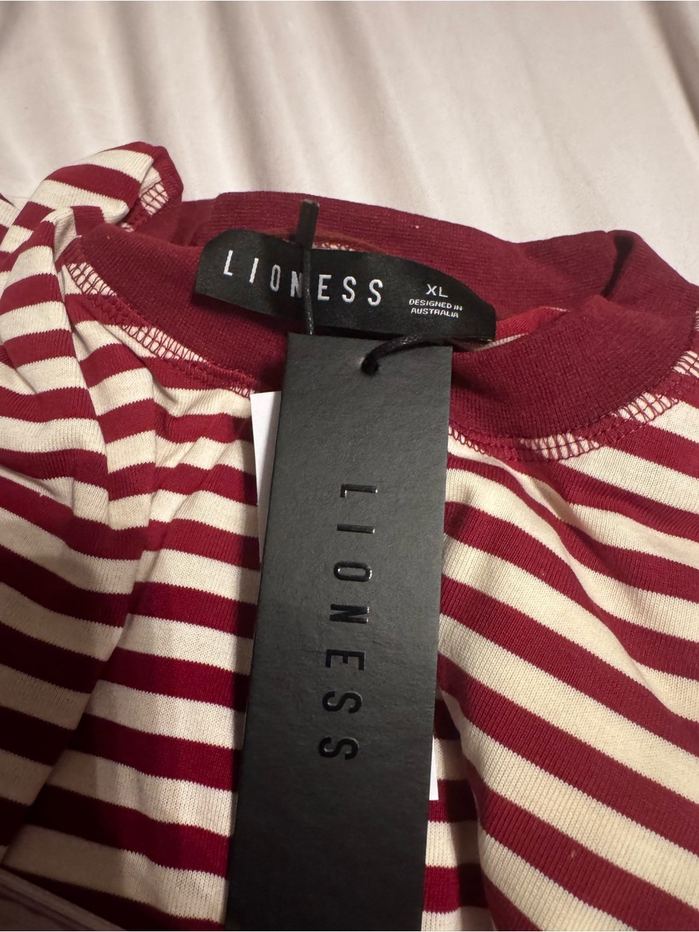 Lioness BLOOM LONG SLEEVE IN WINE STRIPE - Picture 4 of 6